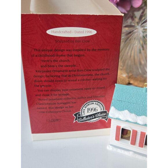 Come All Ye Faithful 1996 Hallmark Keepsake Nativity Ornament Chapel Holy Family - Picture 9 of 10